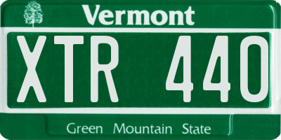 VT license plate XTR440