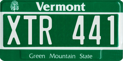 VT license plate XTR441