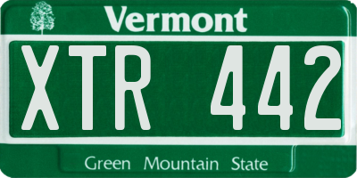 VT license plate XTR442