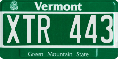 VT license plate XTR443