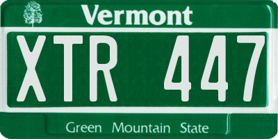 VT license plate XTR447