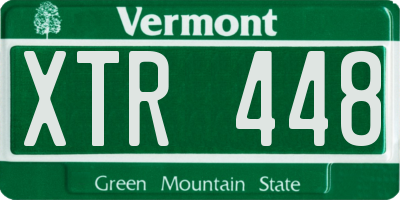 VT license plate XTR448
