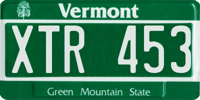VT license plate XTR453