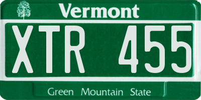 VT license plate XTR455
