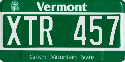 VT license plate XTR457