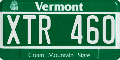 VT license plate XTR460