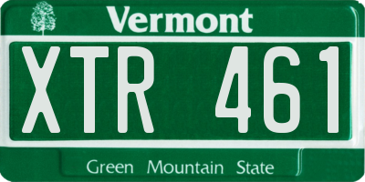 VT license plate XTR461