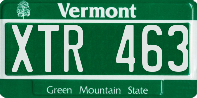 VT license plate XTR463