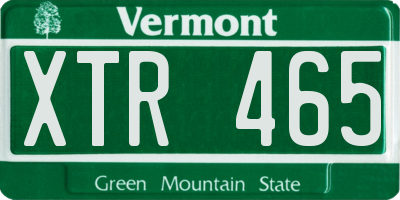 VT license plate XTR465