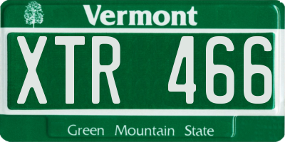 VT license plate XTR466