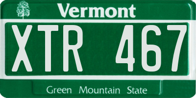 VT license plate XTR467