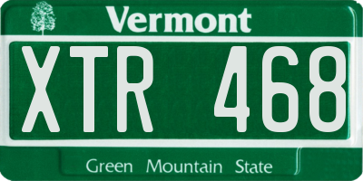 VT license plate XTR468