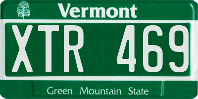 VT license plate XTR469