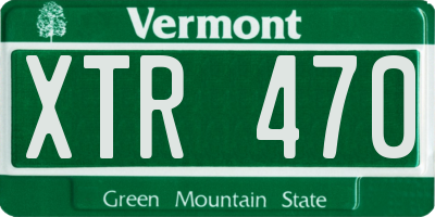 VT license plate XTR470