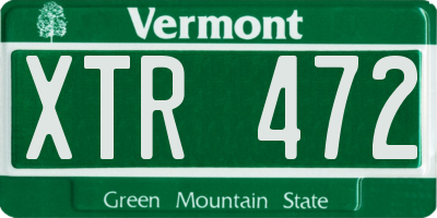 VT license plate XTR472
