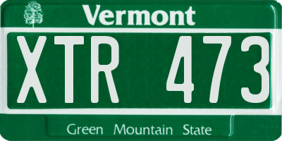VT license plate XTR473