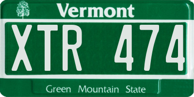 VT license plate XTR474