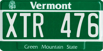 VT license plate XTR476