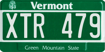 VT license plate XTR479
