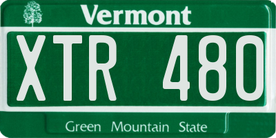 VT license plate XTR480