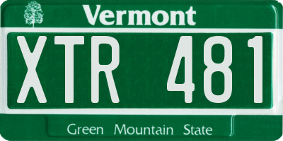 VT license plate XTR481