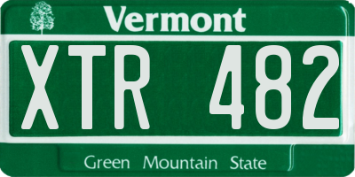 VT license plate XTR482