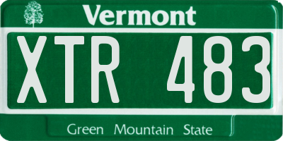 VT license plate XTR483