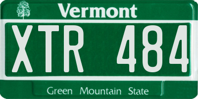 VT license plate XTR484