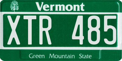 VT license plate XTR485