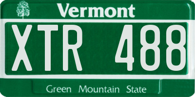 VT license plate XTR488