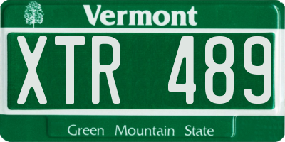 VT license plate XTR489