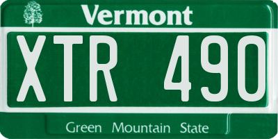 VT license plate XTR490