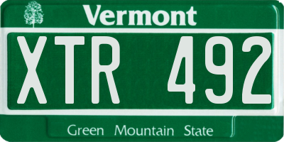 VT license plate XTR492