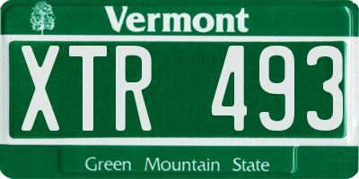 VT license plate XTR493