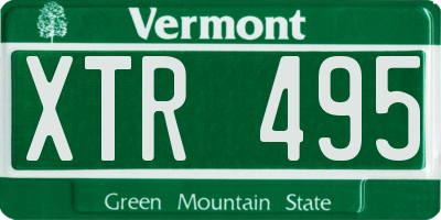VT license plate XTR495