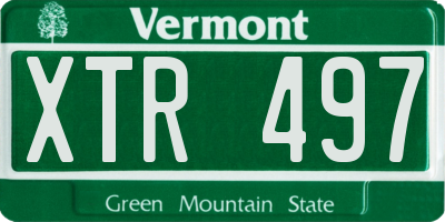 VT license plate XTR497