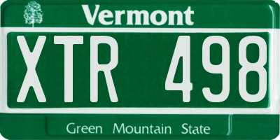VT license plate XTR498