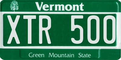 VT license plate XTR500