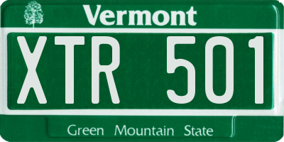 VT license plate XTR501