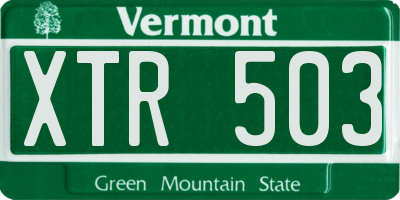 VT license plate XTR503
