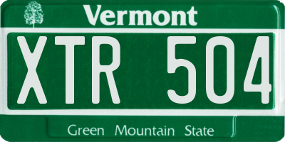 VT license plate XTR504