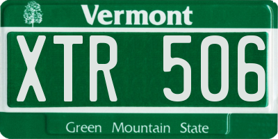 VT license plate XTR506