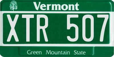 VT license plate XTR507