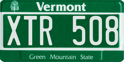 VT license plate XTR508