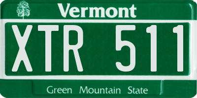 VT license plate XTR511