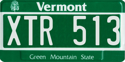 VT license plate XTR513