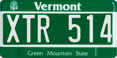 VT license plate XTR514