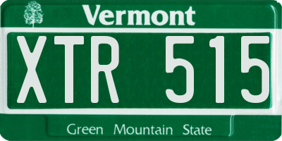 VT license plate XTR515