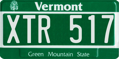 VT license plate XTR517