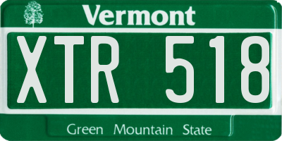 VT license plate XTR518